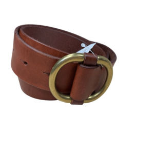 Vintage GAP Leather Belt with Brass Buckle - Small